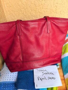 Cole Haan Red Leather Tote Bag